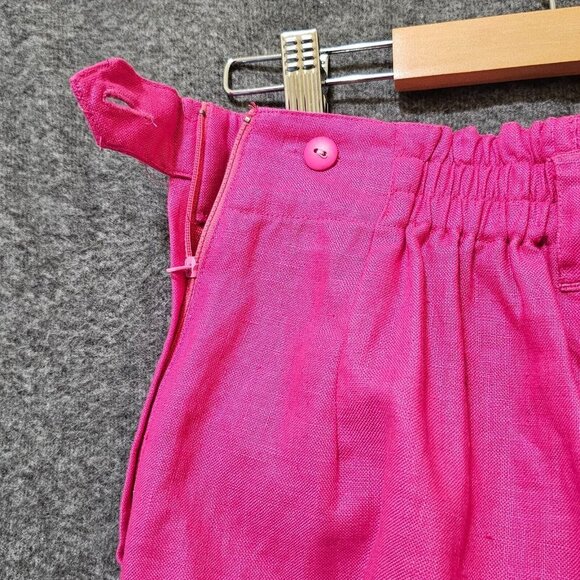 Vtg 90s Fuchsia Pink Trouser Shorts sz 4 High Waist Pleated Preppy Barbiecore - Picture 16 of 16